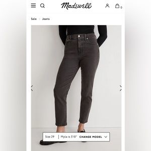 madewell perfect vintage jean - euc size 28 - black